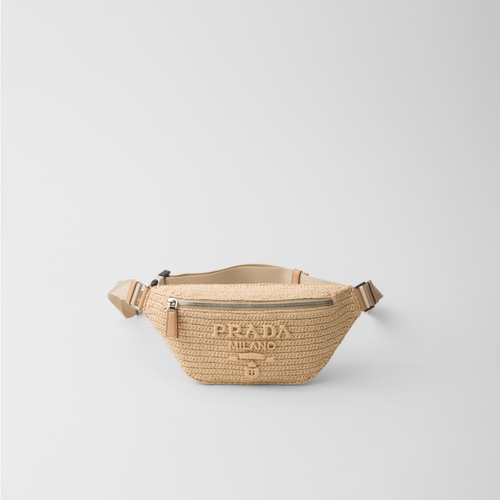 Prada woven crochet Rafia belt bag UNISEX
